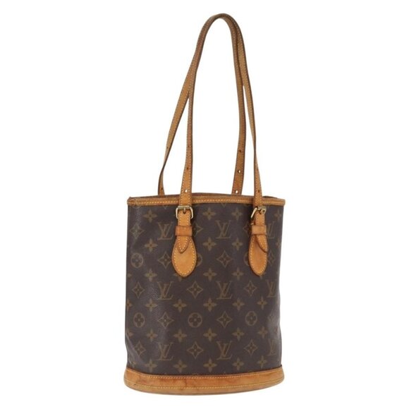 Authentic LOUIS VUITTON Monogram Bucket PM Shoulder Bag M42238 LV